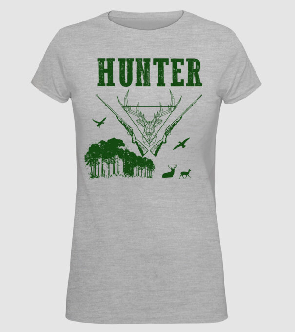 Vânător model gri pe tricou