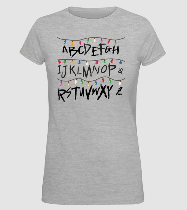 abcdef stanger things model gri pe tricou