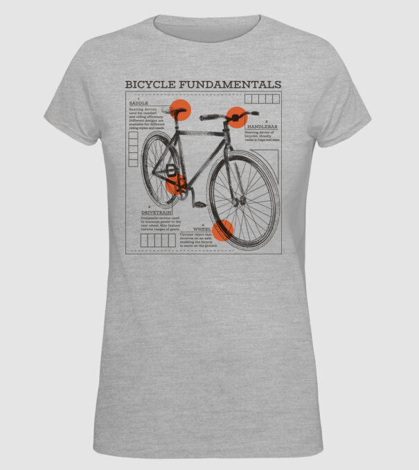 Bicycle fundamentals model gri pe tricou