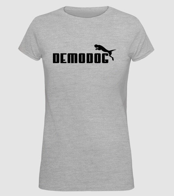 demodog logo black model gri pe tricou