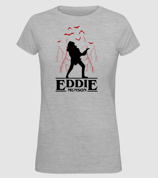 eddie munson stranger things model gri pe tricou