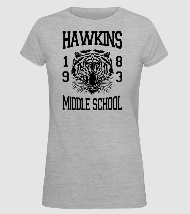 hawkins middle school 83 model gri pe tricou