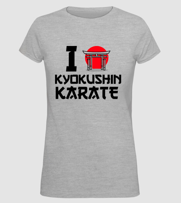I love Kyokushin Karate model gri pe tricou