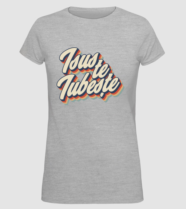 Isus te iubește model gri pe tricou
