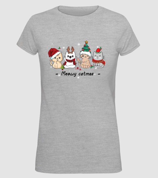 Meowy catmas 2 model gri pe tricou