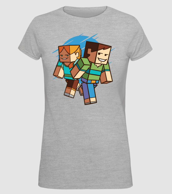 Minecraft model gri pe tricou