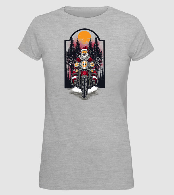 Motor santa model gri pe tricou