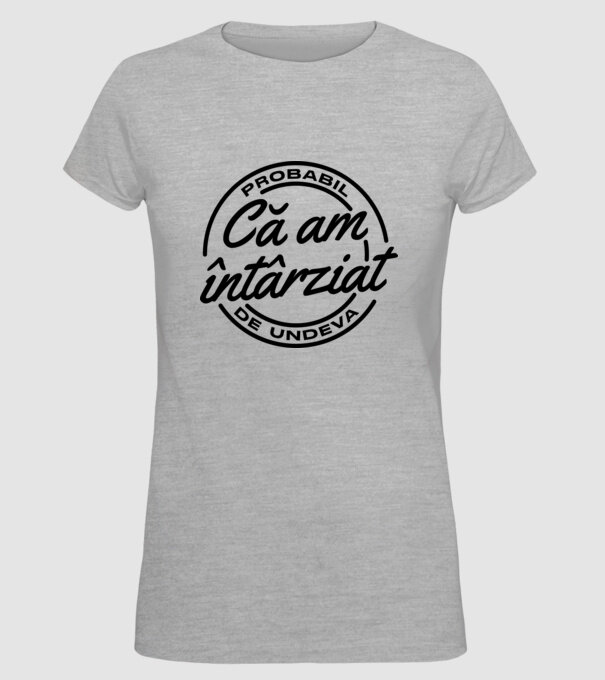 Probabil că am întârziat de undeva model gri pe tricou