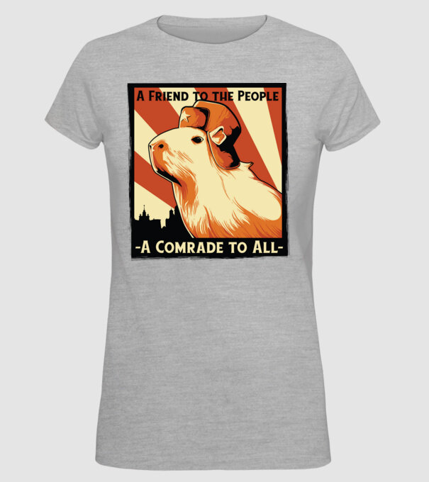 Soviet Capybara model gri pe tricou