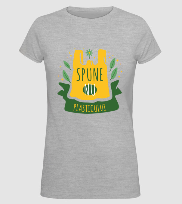 spune nu plasticului model gri pe tricou