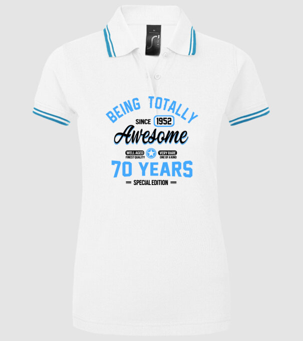 70 years of being totally awesome model alb pe tricou