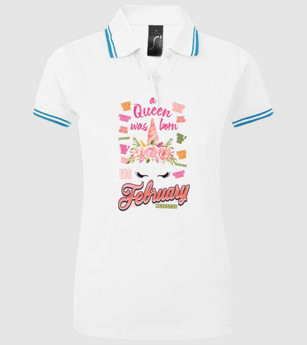 A queen was born in FEBRUÁR model alb pe tricou