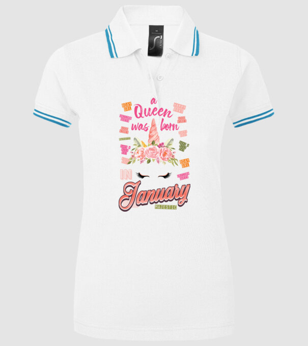 A queen was born in JANUÁR model alb pe tricou