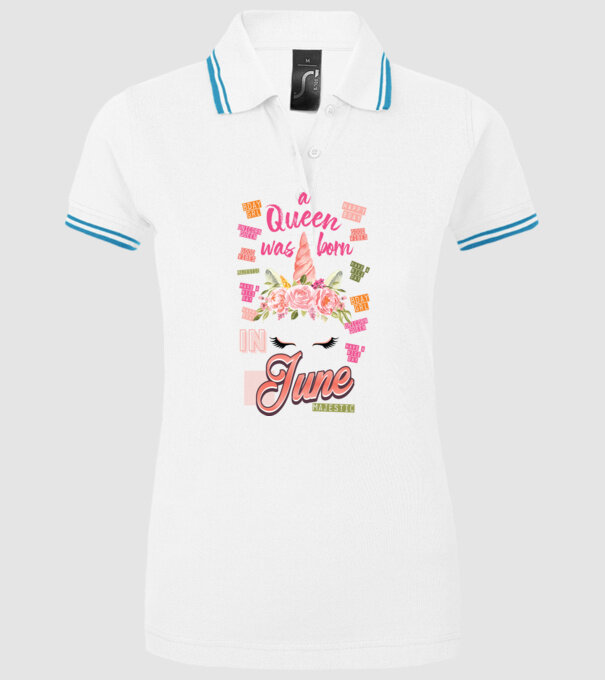 A queen was born in JÚNIUS model alb pe tricou