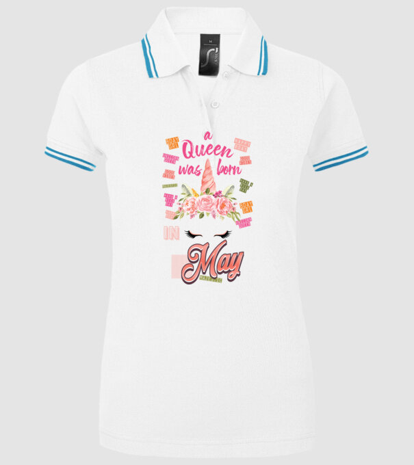 A queen was born in MÁJUS model alb pe tricou