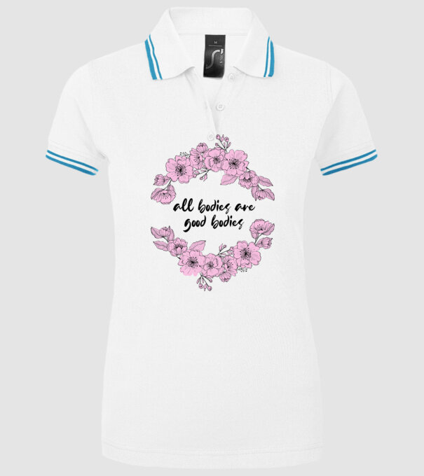 All bodies are good bodies floral model alb pe tricou