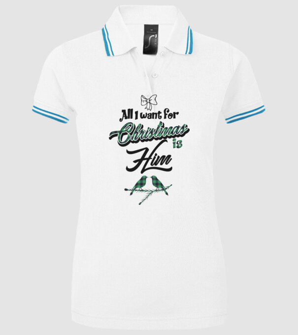 All i want for Christmas is Him model alb pe tricou