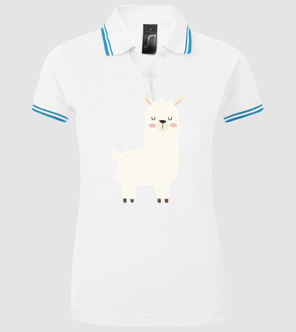 Alpaca model alb pe tricou