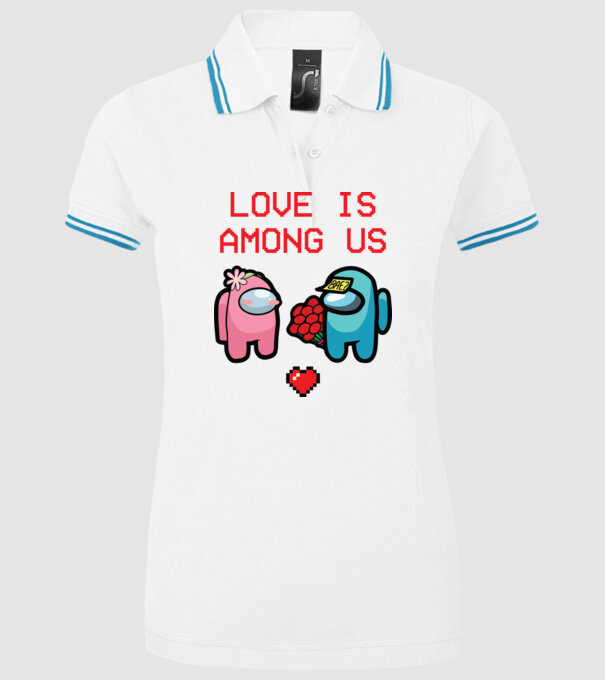 Among us love model alb pe tricou