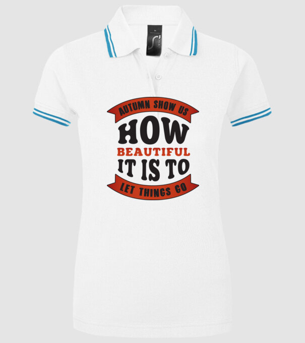 Autumn show us how beautiful it is model alb pe tricou