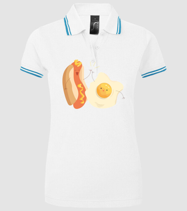 best friends hot dog egg model alb pe tricou