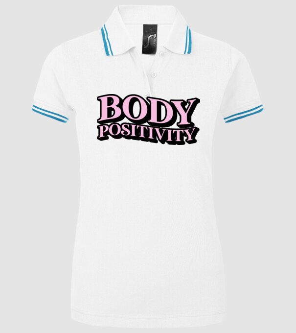 BodyPositivity model alb pe tricou