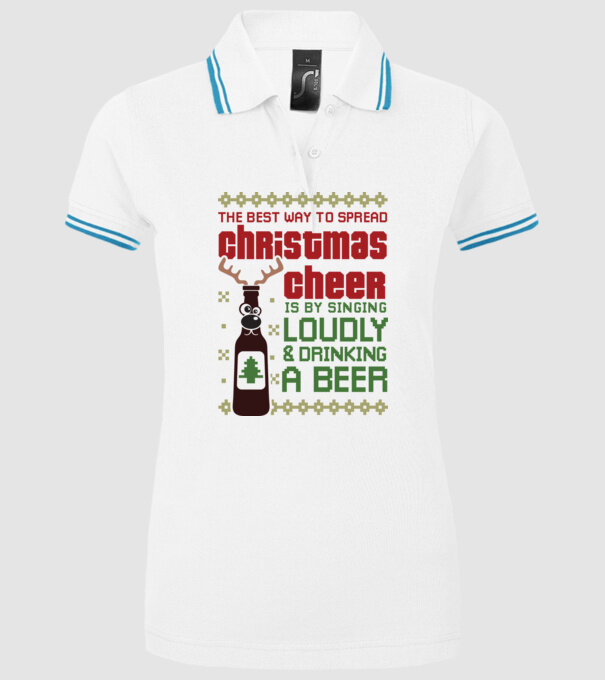 Christmas cheer beer pulovăr urât model alb pe tricou