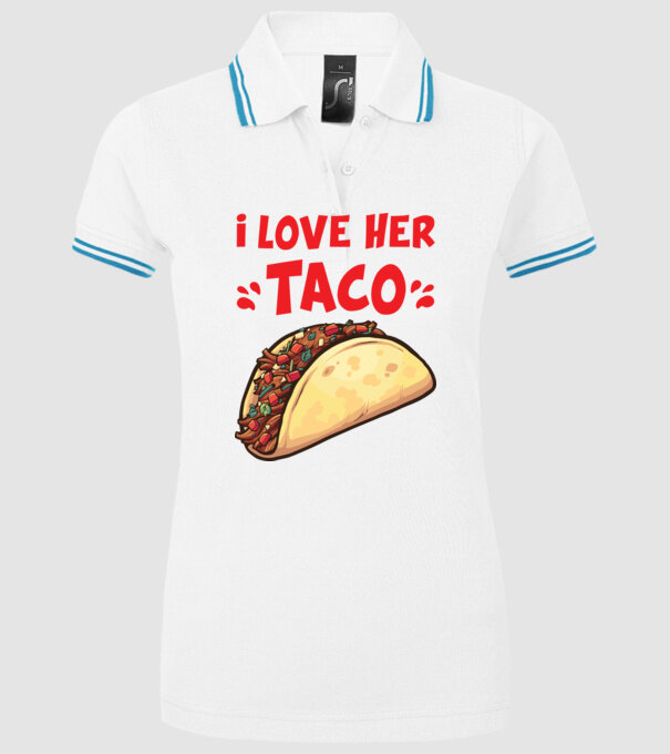 Couple TACO model alb pe tricou