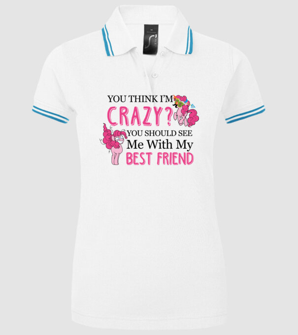 Crazy Friend Unicorn model alb pe tricou