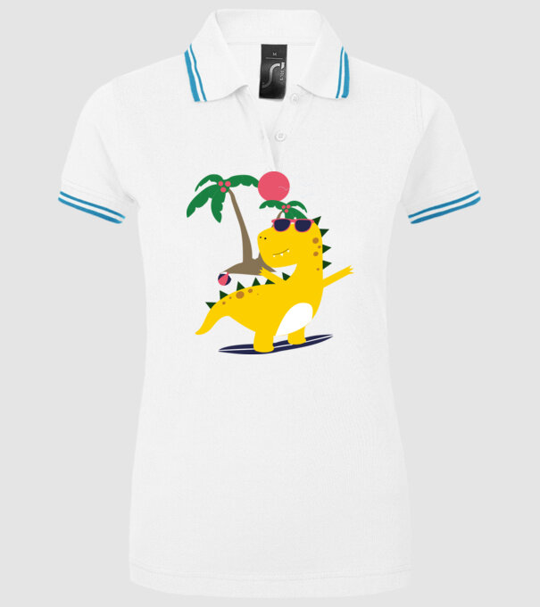 dinozaur drăguț vară model alb pe tricou