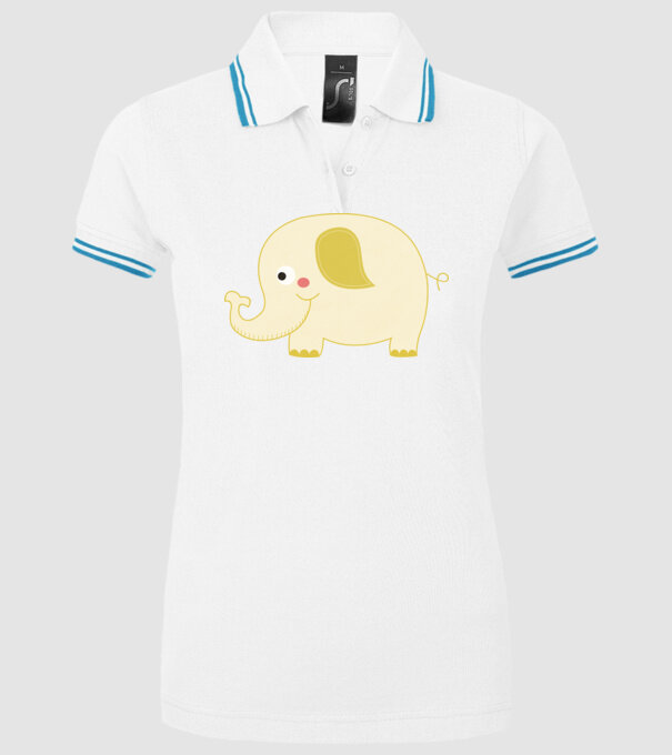 Cute elephant model alb pe tricou