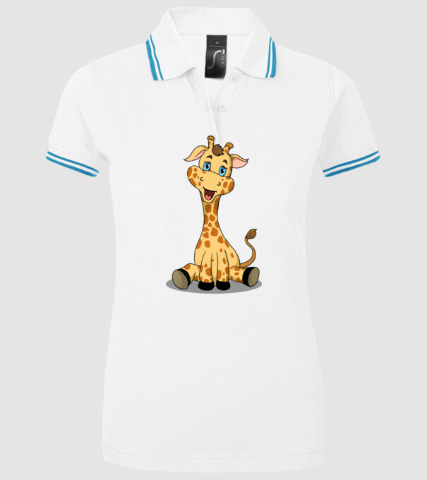 Cute giraffe model alb pe tricou
