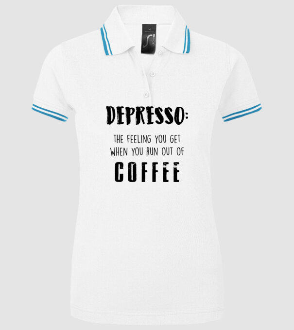 Depresso model alb pe tricou