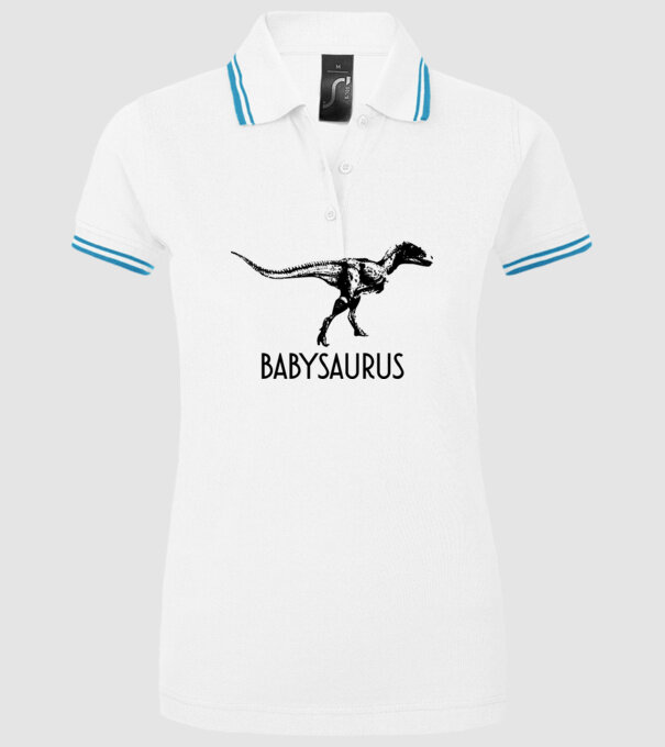 Familia de dinozauri Babysaurus model alb pe tricou