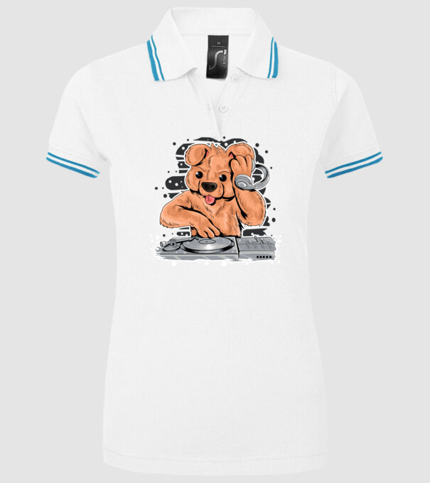 Urs Dj model alb pe tricou