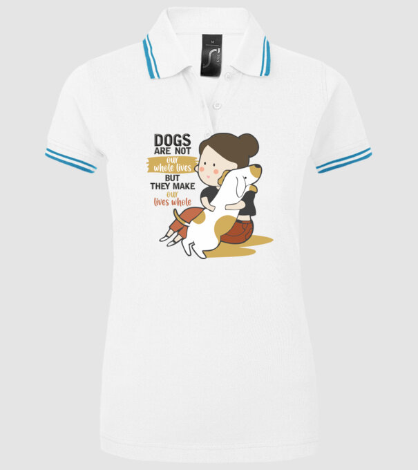 Dogs make our lives whole model alb pe tricou