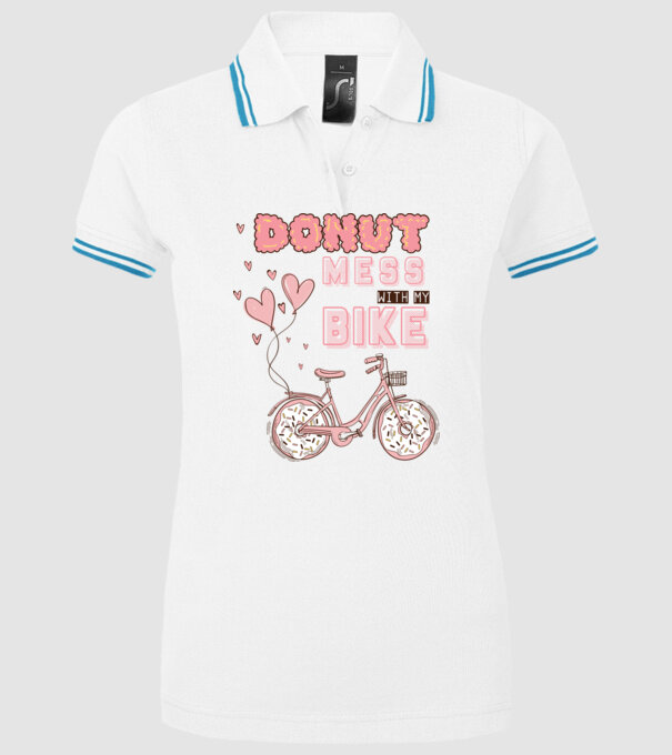 Donut mess with my bike model alb pe tricou