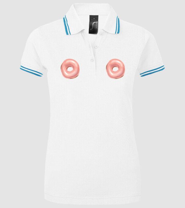 Donut titties model alb pe tricou