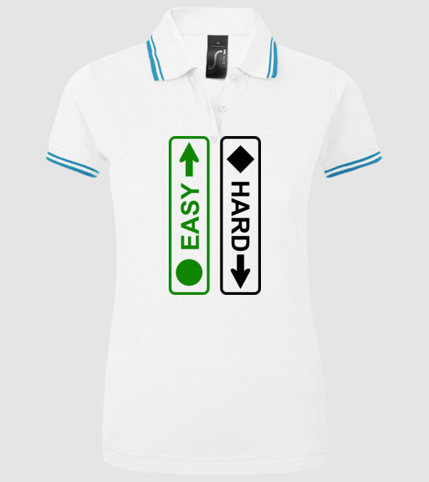 Easy - Hard model alb pe tricou