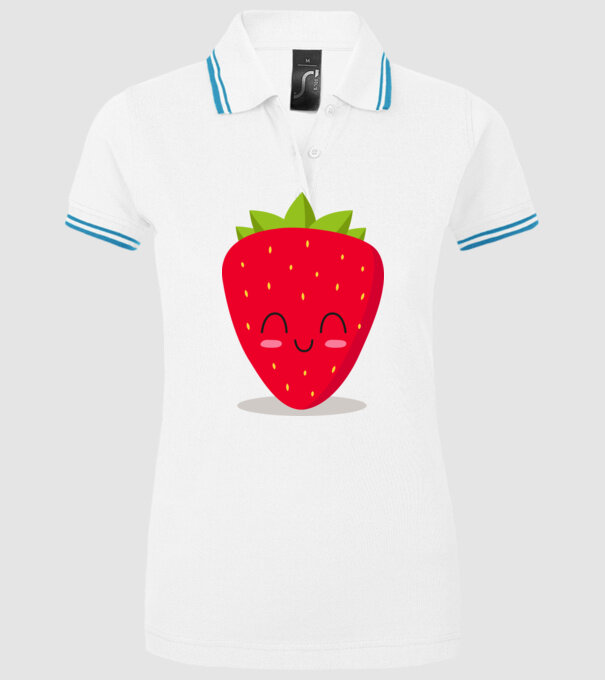 Căpșuni model alb pe tricou