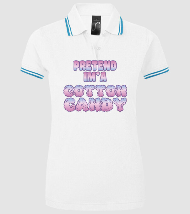 Vată de zahăr carnaval model alb pe tricou