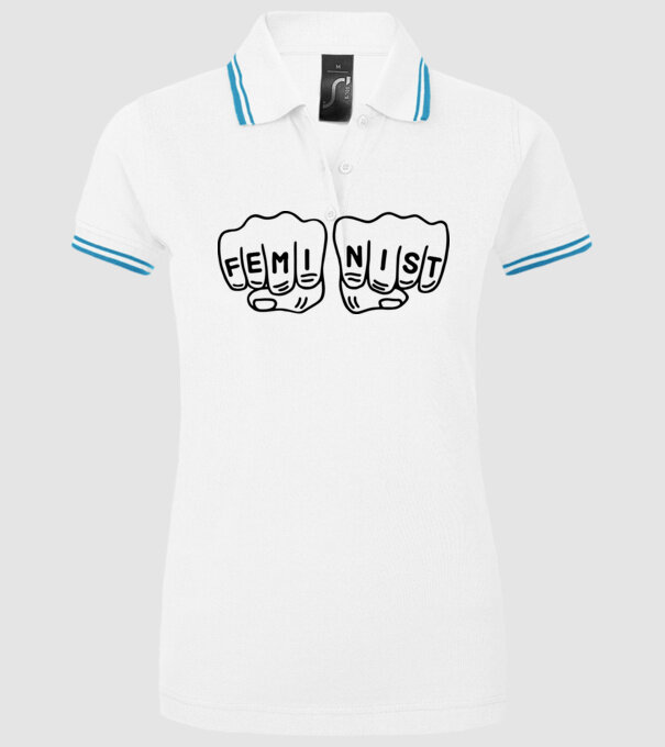 Feminist model alb pe tricou