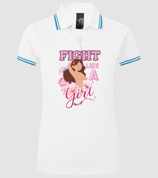FIGHT like a girl model alb pe tricou