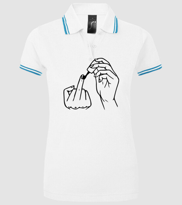 Nail polish Fuck U model alb pe tricou