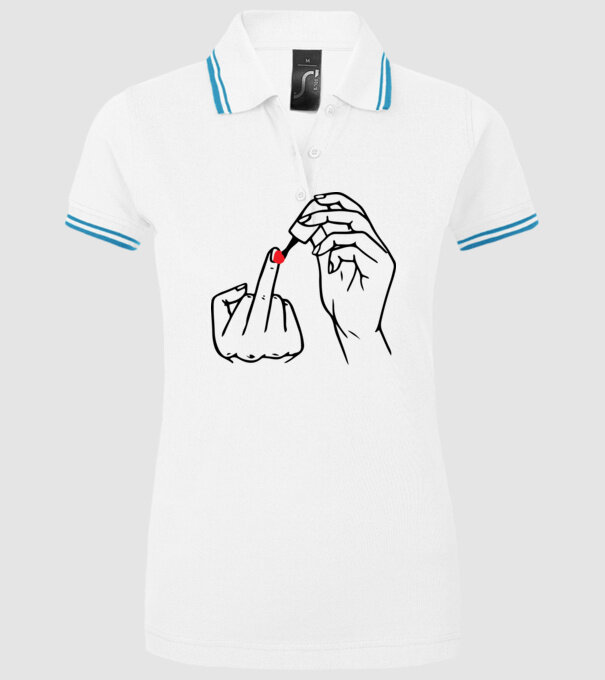 Nail polish Fuck U model alb pe tricou