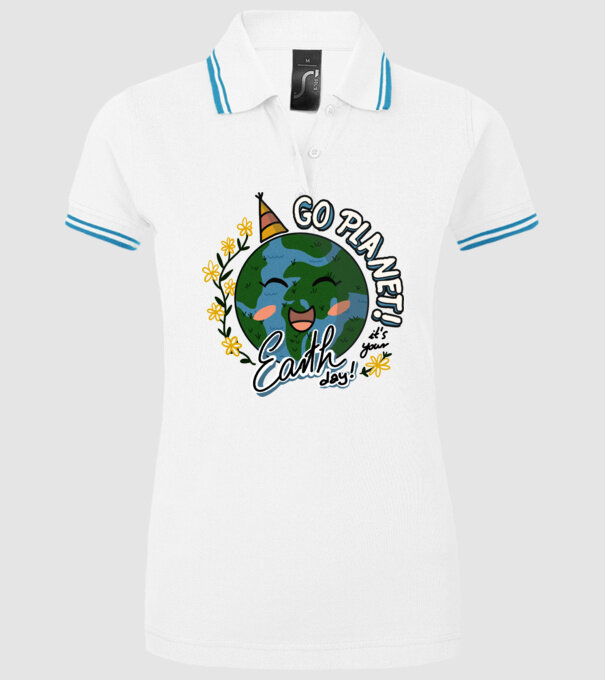 Go planet model alb pe tricou