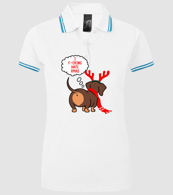 Hate Xmas model alb pe tricou