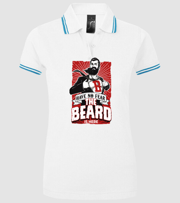 Have no fear the beard is here model alb pe tricou