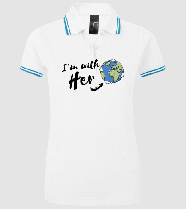 'i''m with her' model alb pe tricou