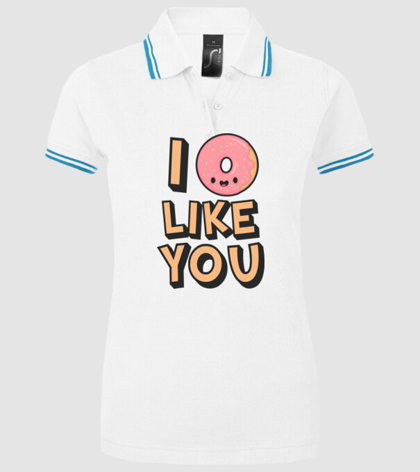 I donut like you model alb pe tricou